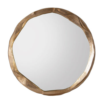 Round Ruga Mirror, Large Gold - Maison Vogue
