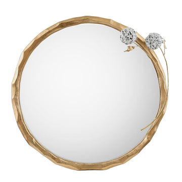Hydrangea Mirror, Brass