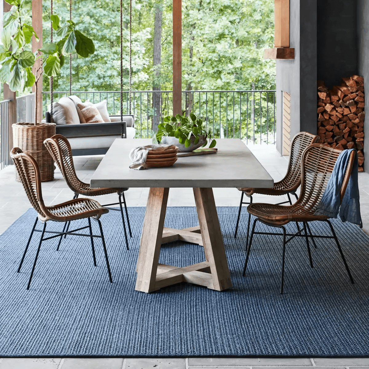 Iver Rug-Blue - Maison Vogue