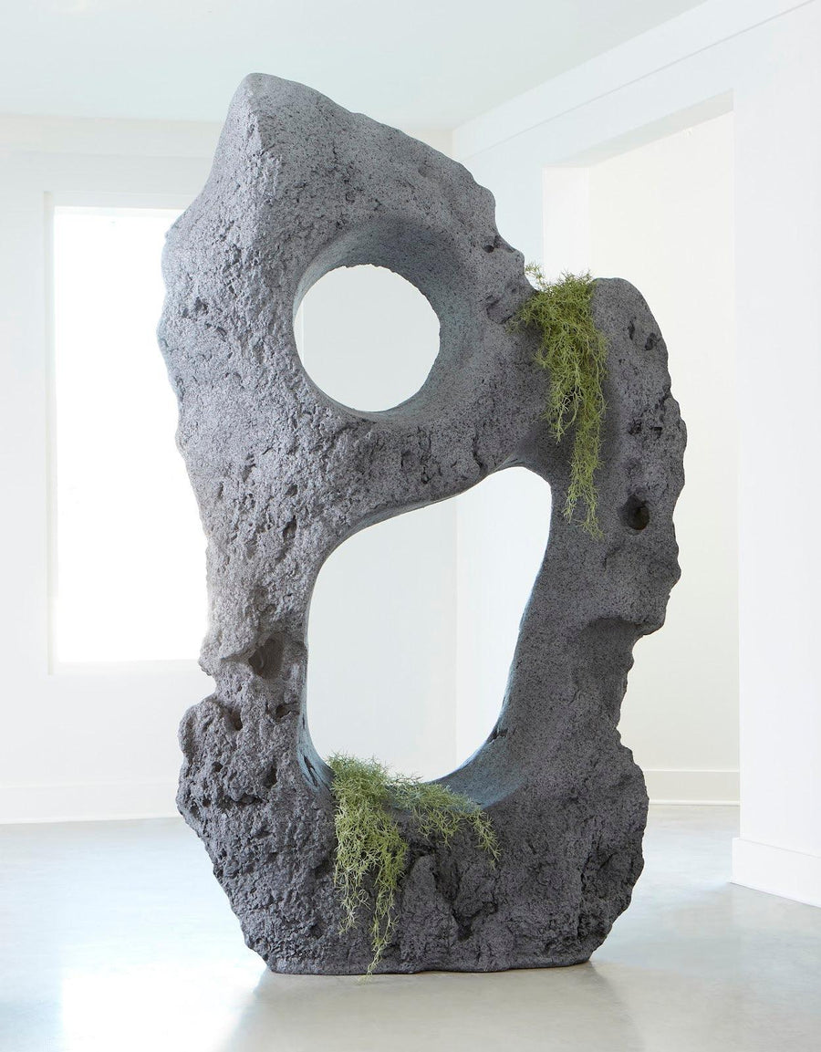 Colossal Charcoal Stone C Cast Stone Sculpture - Maison Vogue