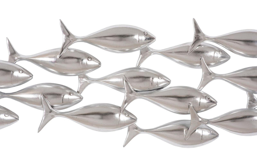 School of Fish Wall Art, Silver Leaf - Maison Vogue