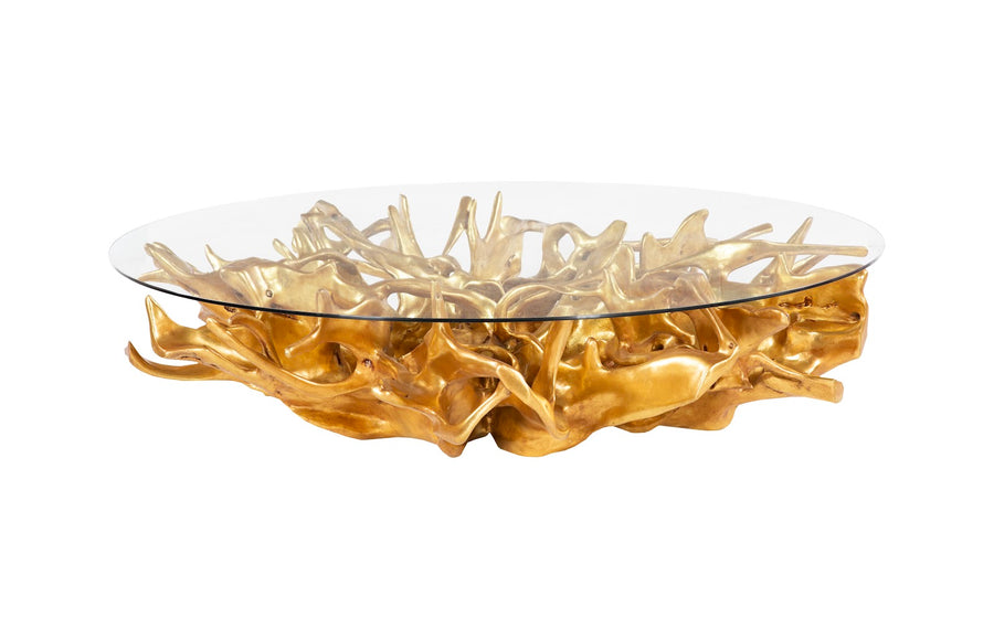 Cast Root Coffee Table, Gold Leaf, With 82