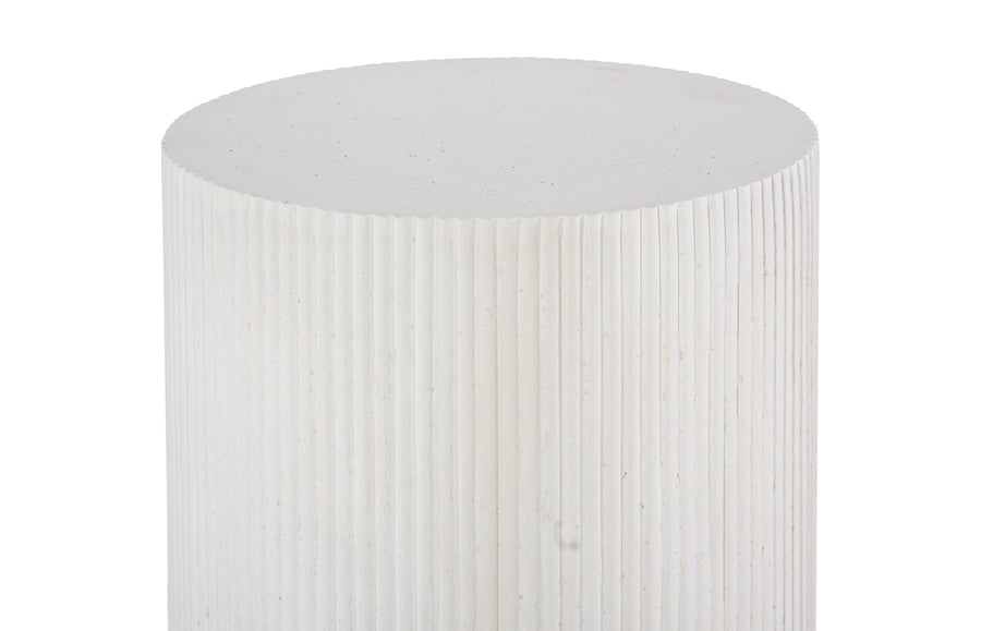 Groovy Pedestal, White Stone