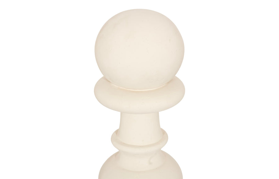 Pawn Chess Sculpture, Cast Stone White, Small