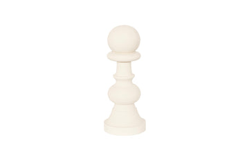 Pawn Chess Sculpture, Cast Stone White, Small