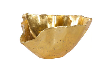 Cast Onyx Bowl, Gold Leaf, Large