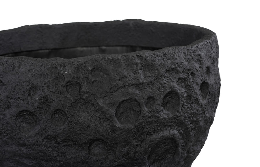 Crater Planter, Black Stone
