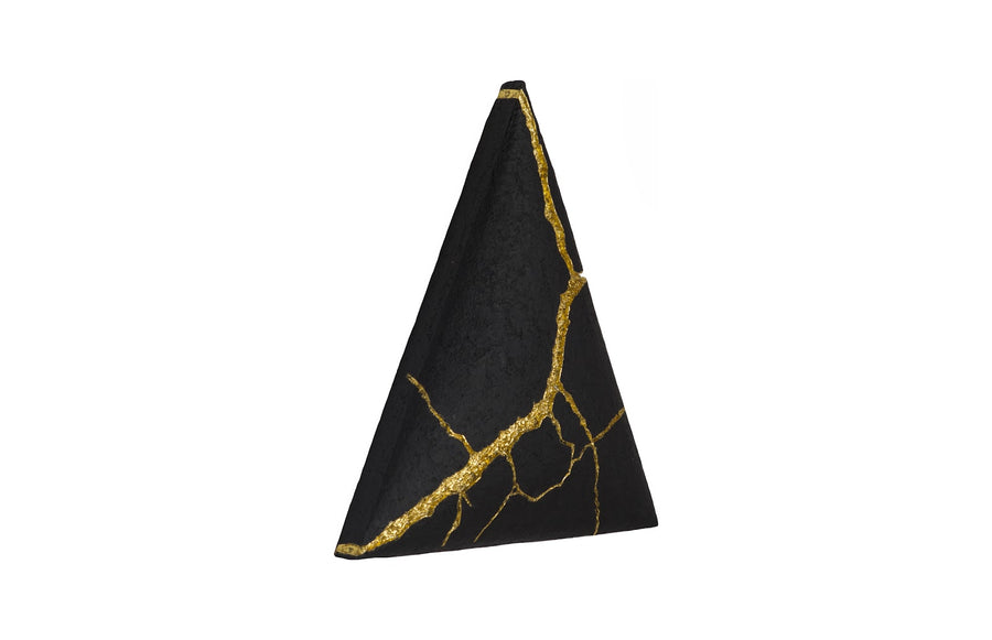 Rift Wall Tile, Triangle, Matte Black, Gold Leaf