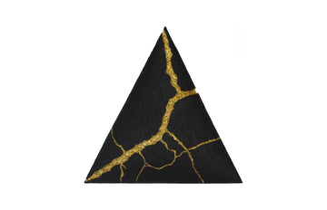 Rift Wall Tile, Triangle, Matte Black, Gold Leaf