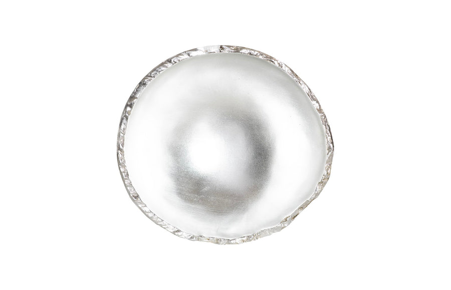 Broken Egg Bowl White and Silver Leaf