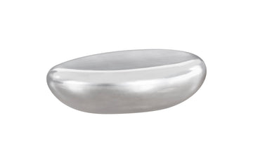 River Stone Coffee Table Large, Liquid Silver