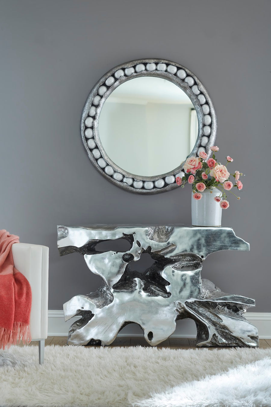 Freeform Venice Silver Console Table