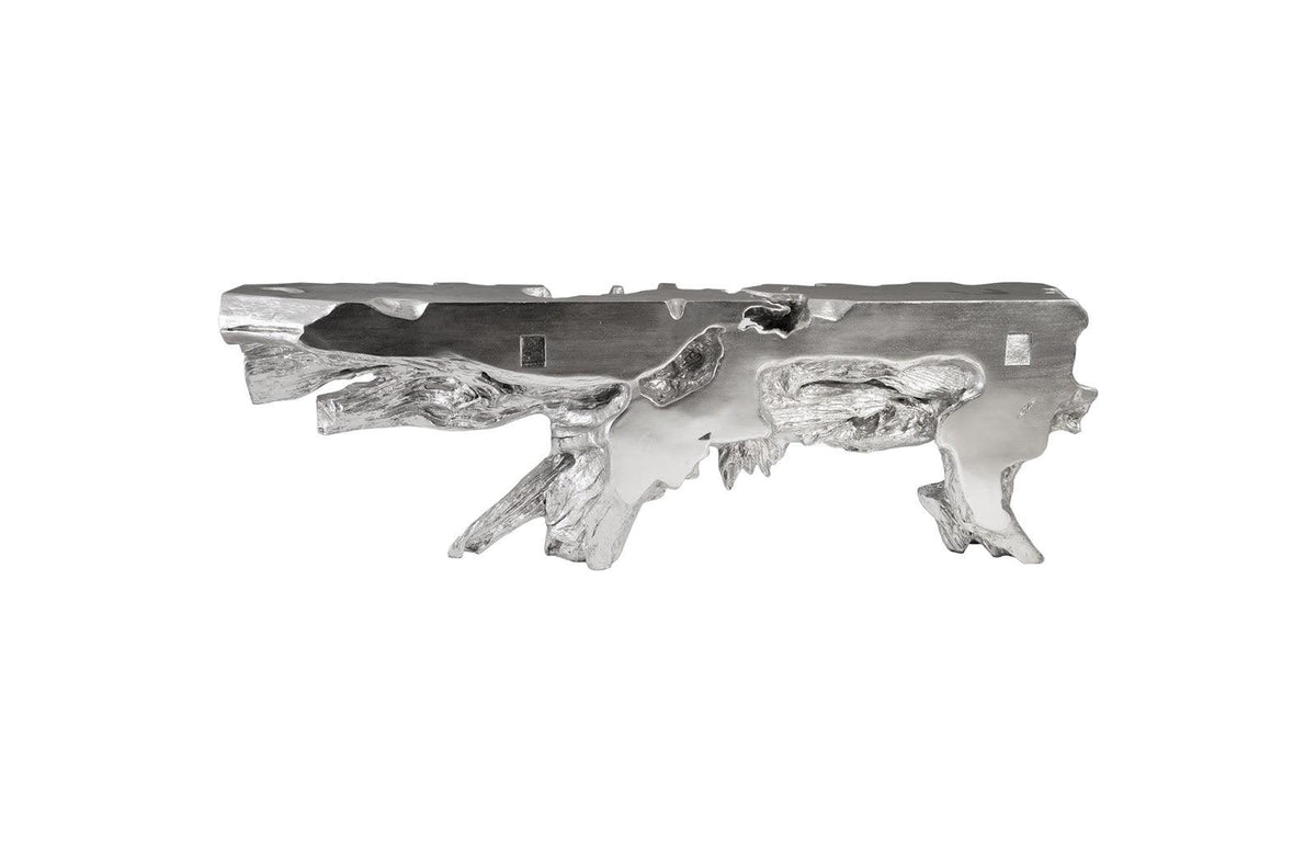 Freeform Console Table Silver Leaf, Extra Large - Maison Vogue
