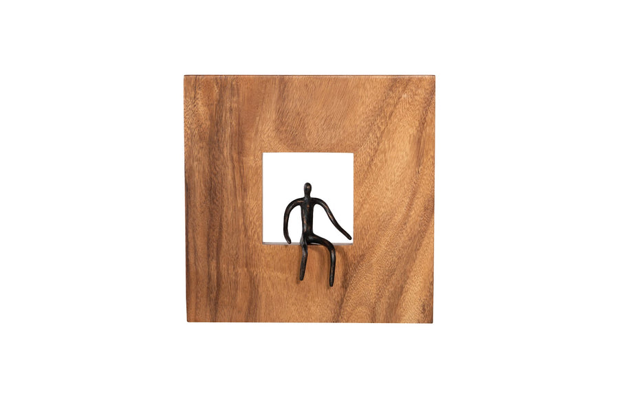 Sitting Figure Square Wall Decor