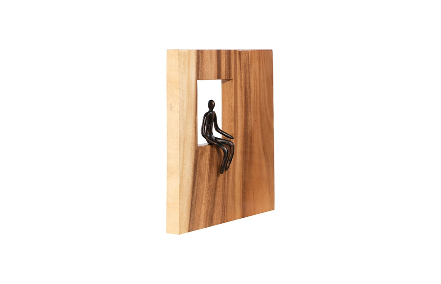 Pointing Figure Square Wall Decor