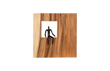 Pointing Figure Square Wall Decor