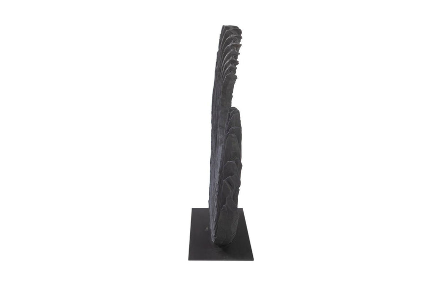 Swoop Tabletop Sculpture, Black Wood Large - Maison Vogue