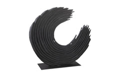 Swoop Tabletop Sculpture, Black Wood Large - Maison Vogue