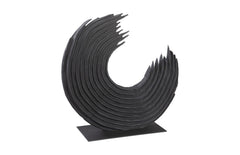 Swoop Tabletop Sculpture, Black Wood Small - Maison Vogue