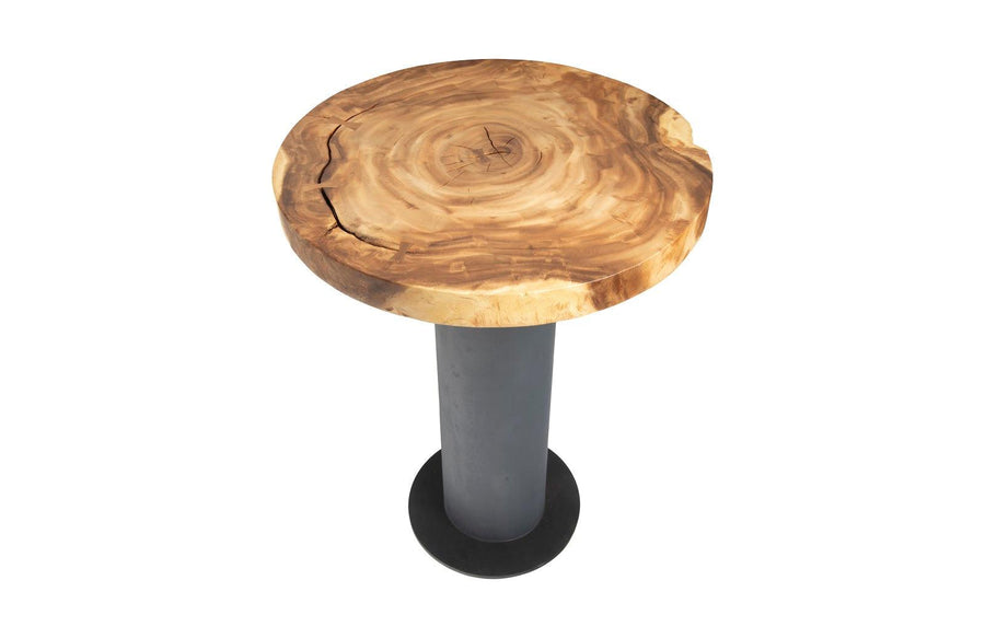 Concrete Bar Table Chamcha Wood Top - Maison Vogue