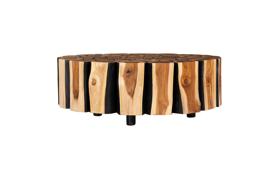 Boscage Coffee Table on Black Metal Legs Round