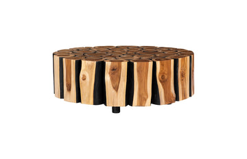 Boscage Coffee Table on Black Metal Legs Round