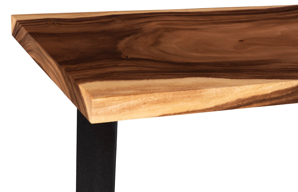 Iron Frame Bar Table, Chamcha Wood, Natural