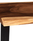 Iron Frame Bar Table, Chamcha Wood, Natural