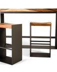 Iron Frame Bar Table, Chamcha Wood, Natural