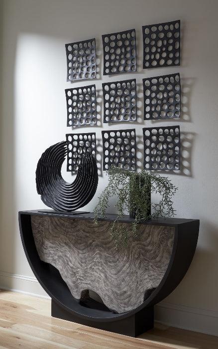 Swoop Tabletop Sculpture, Black Wood Small - Maison Vogue