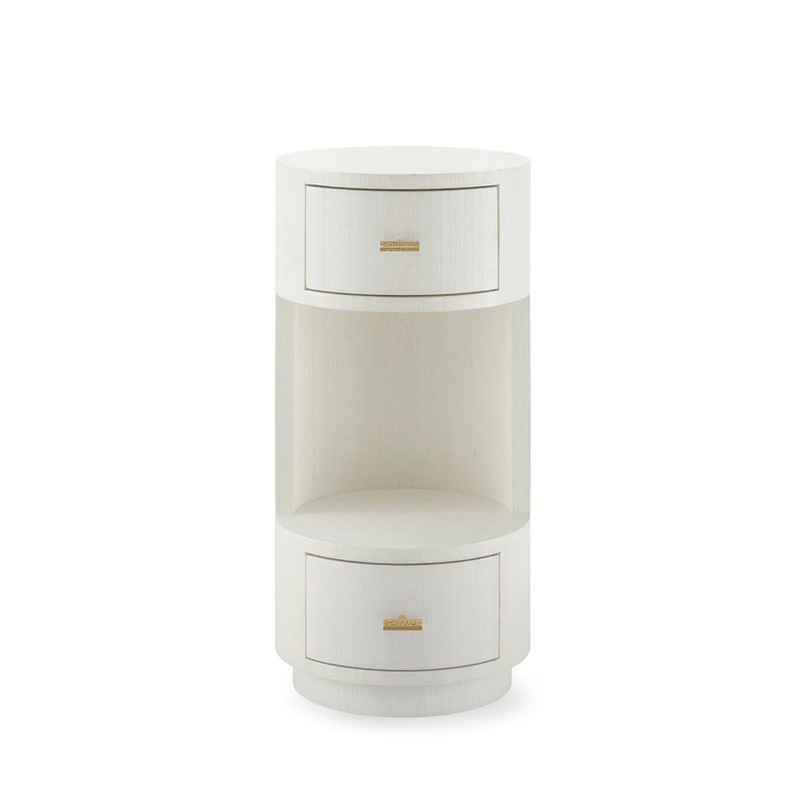 Aaron 2-Drawer End Table, Sand White