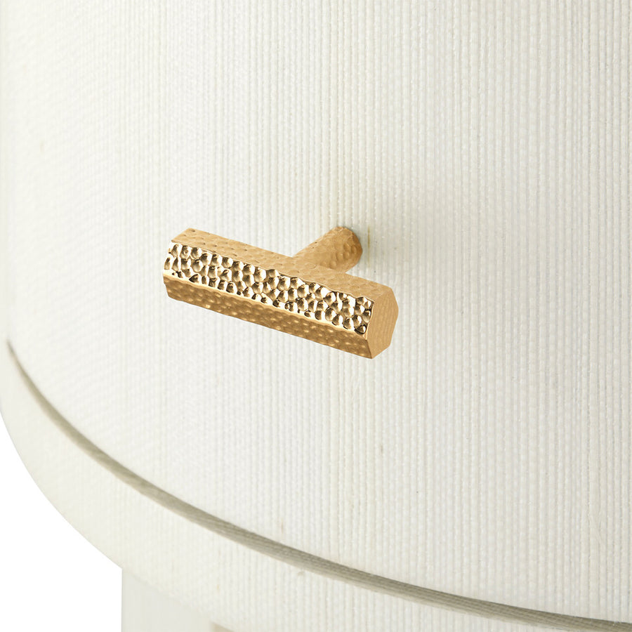 Aaron 2-Drawer End Table, Sand White