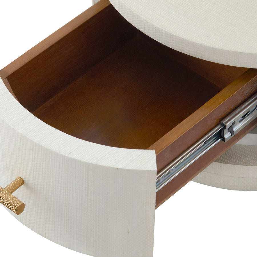 Aaron 2-Drawer End Table, Sand White