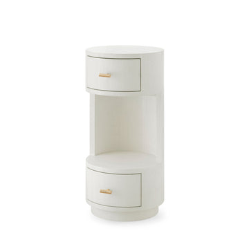 Aaron 2-Drawer End Table, Sand White