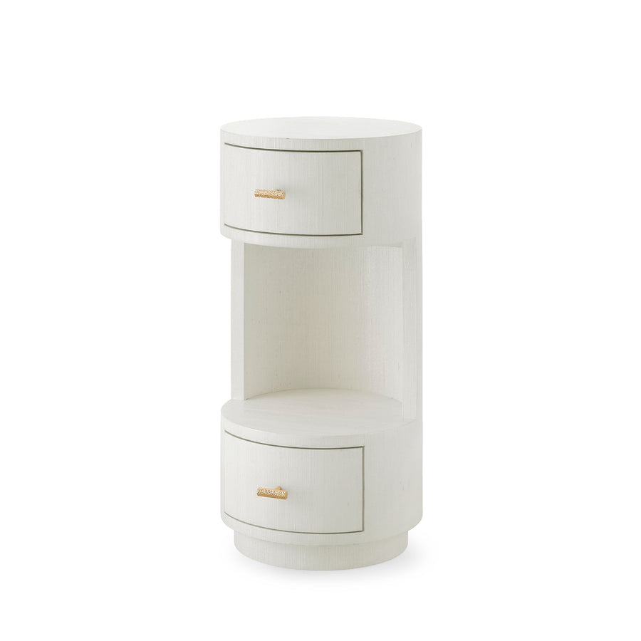 Aaron 2-Drawer End Table, Sand White