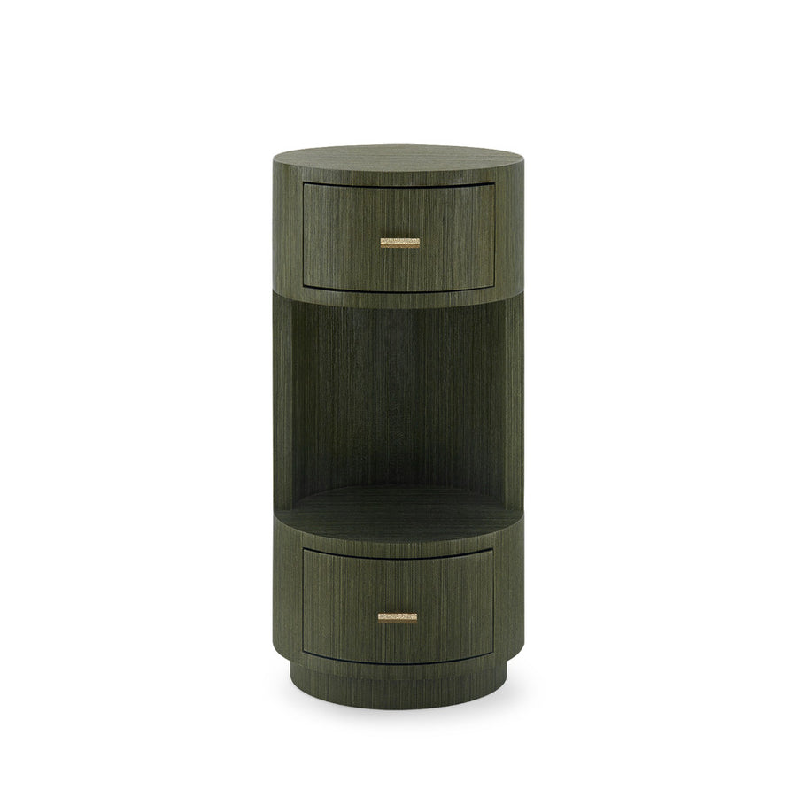 Aaron 2-Drawer End Table, Deep Olive