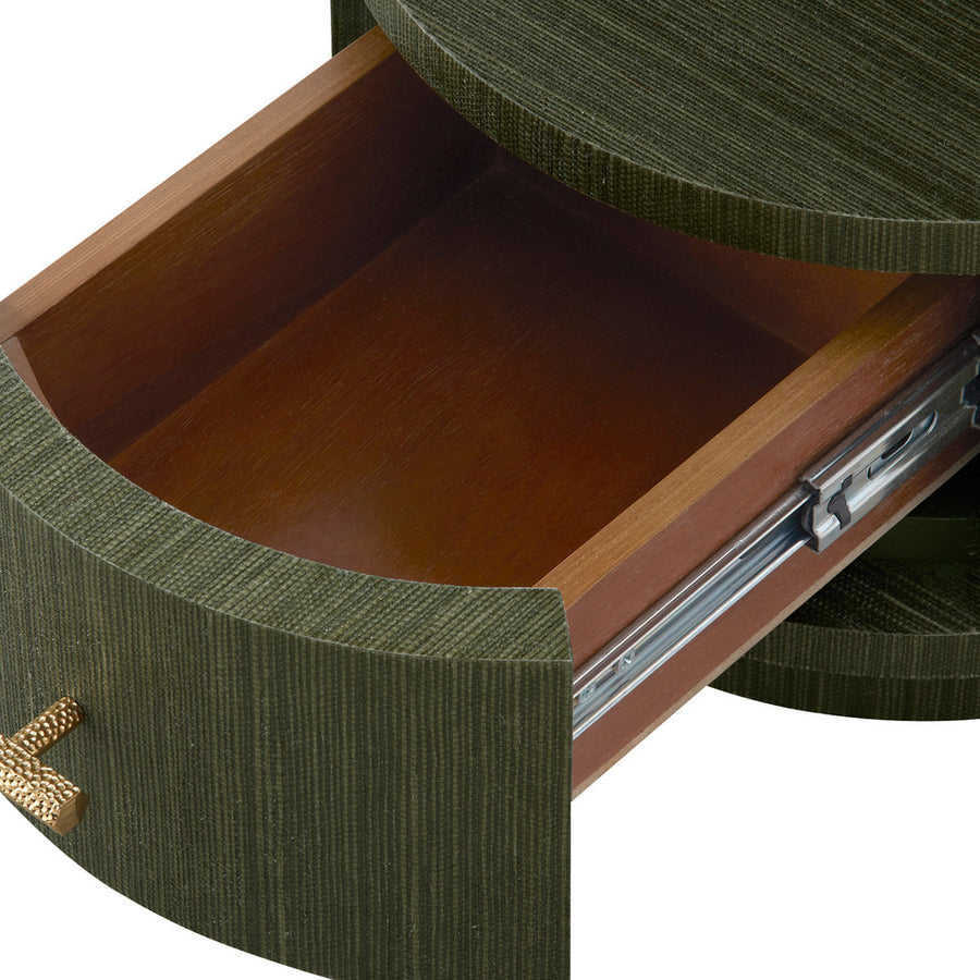 Aaron 2-Drawer End Table, Deep Olive