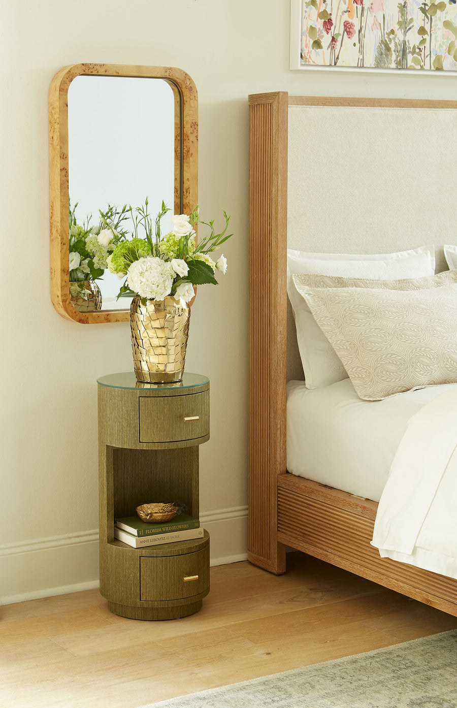 Aaron 2-Drawer End Table, Deep Olive