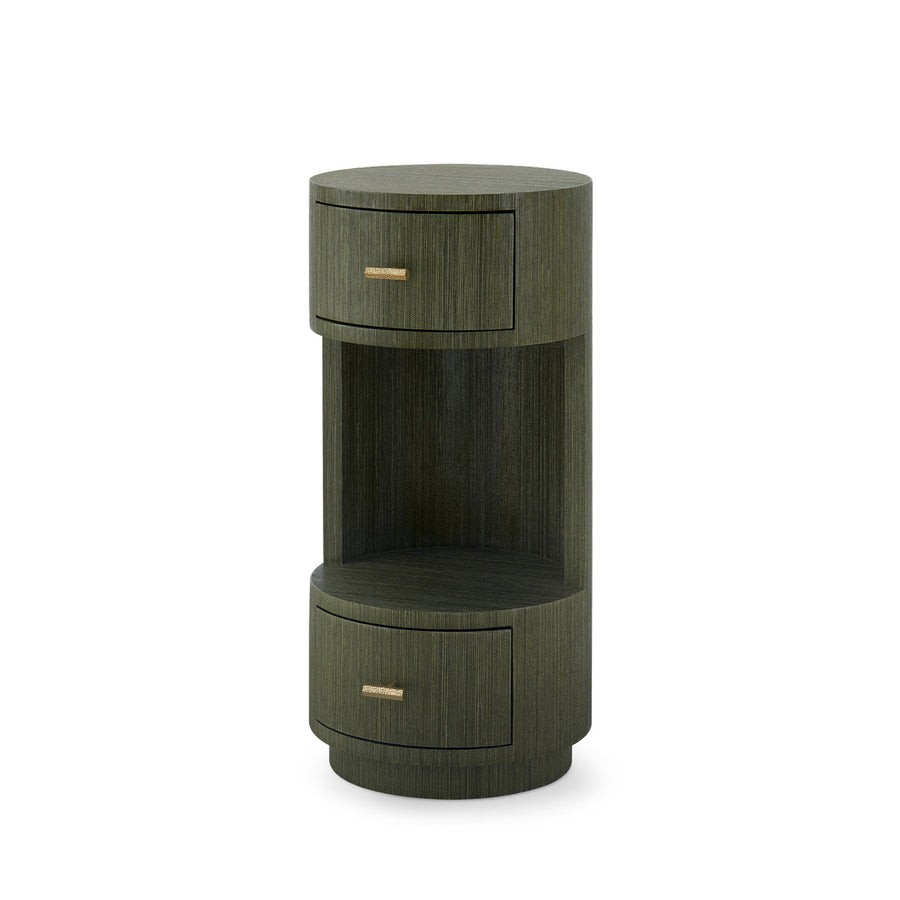Aaron 2-Drawer End Table, Deep Olive