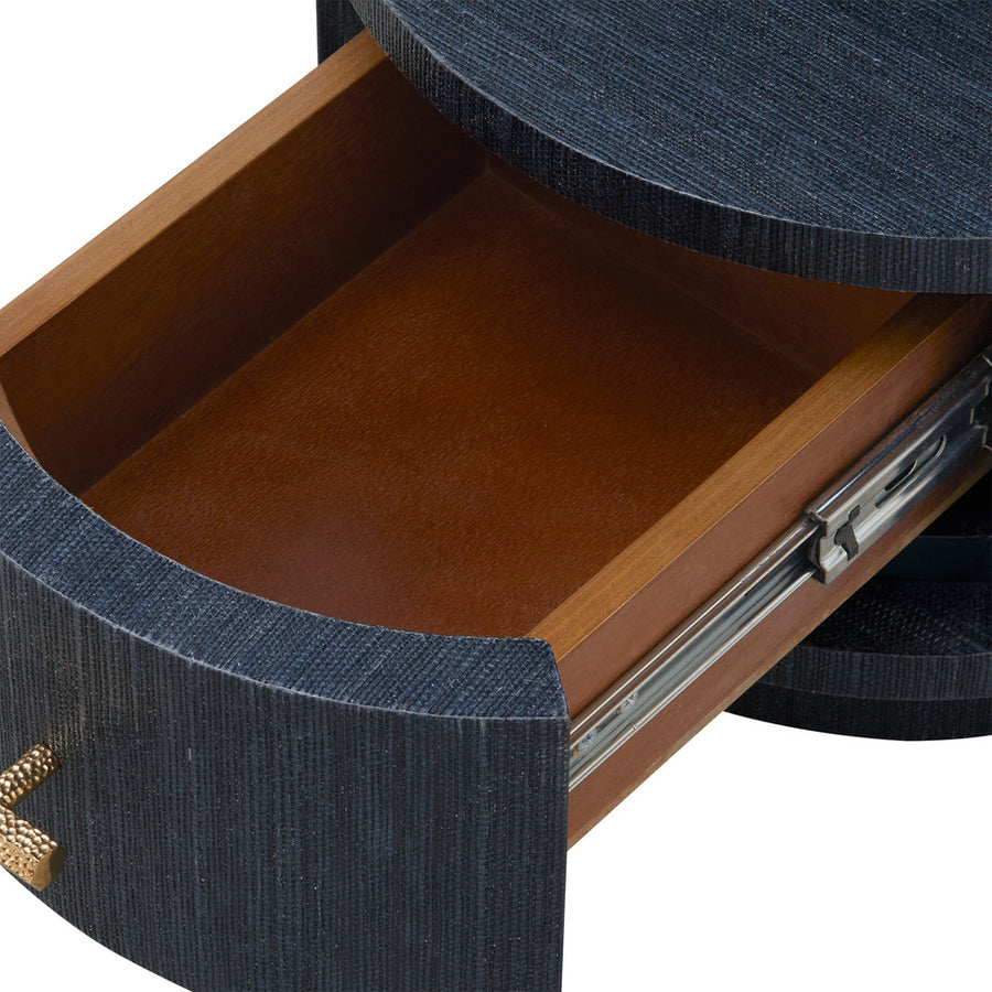 Aaron 2-Drawer End Table, Selvage Blue