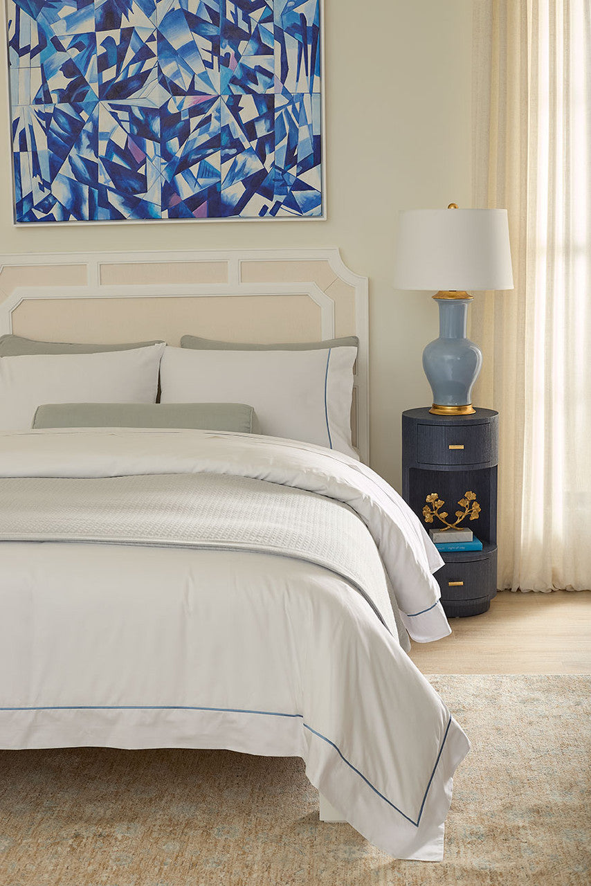 Aaron 2-Drawer End Table, Selvage Blue