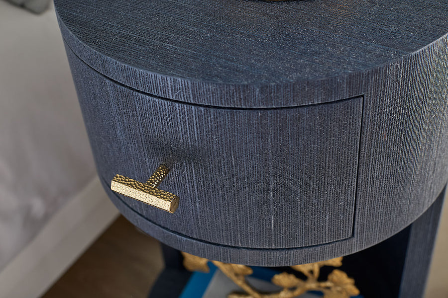 Aaron 2-Drawer End Table, Selvage Blue