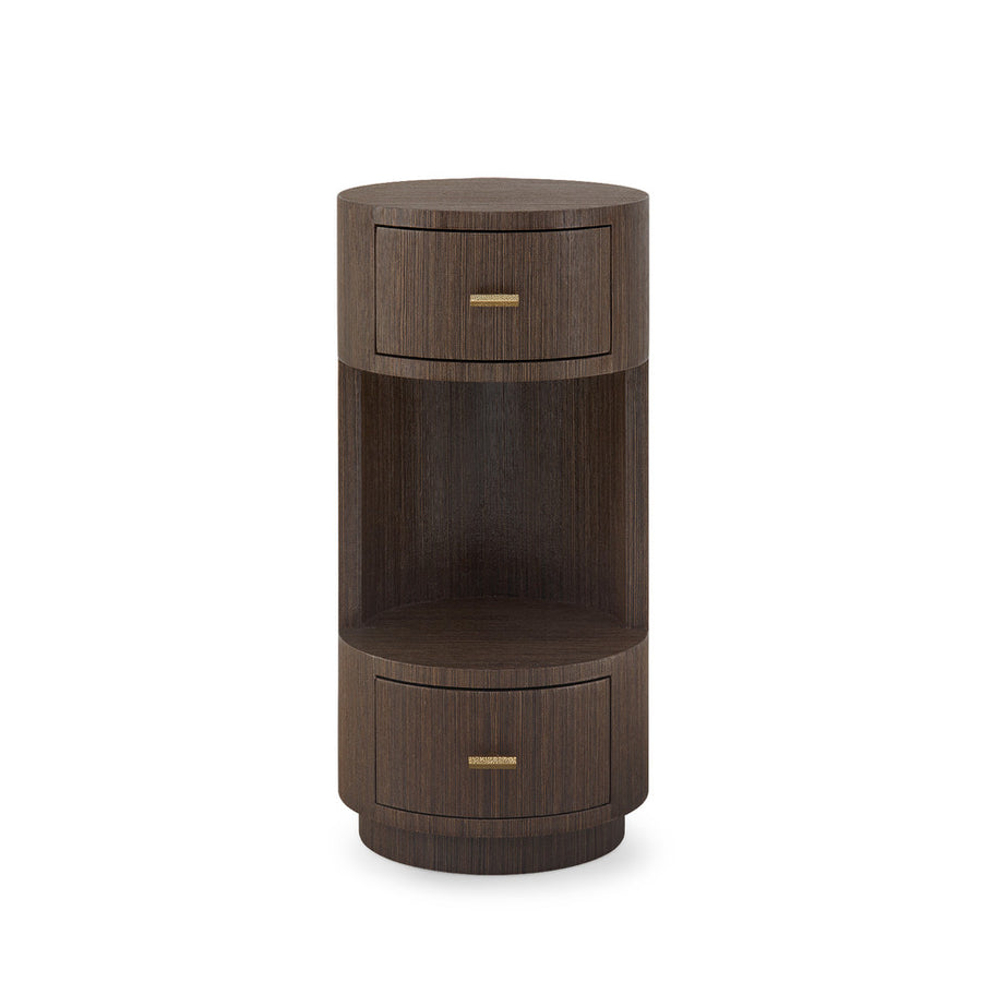 Aaron 2-Drawer End Table, Warm Chocolate