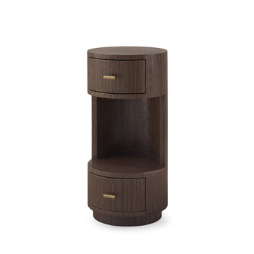 Aaron 2-Drawer End Table, Warm Chocolate