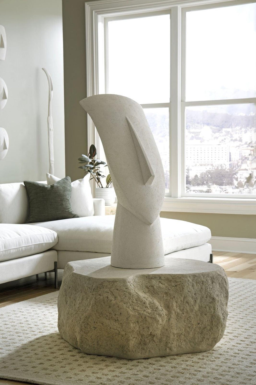 Cycladic Head, Sculpture, Classic White Stone - Maison Vogue
