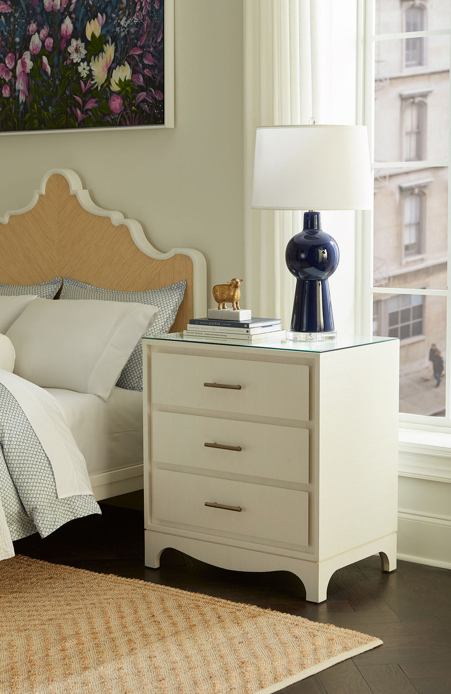 Barrett 3-Drawer End Table, Sand White