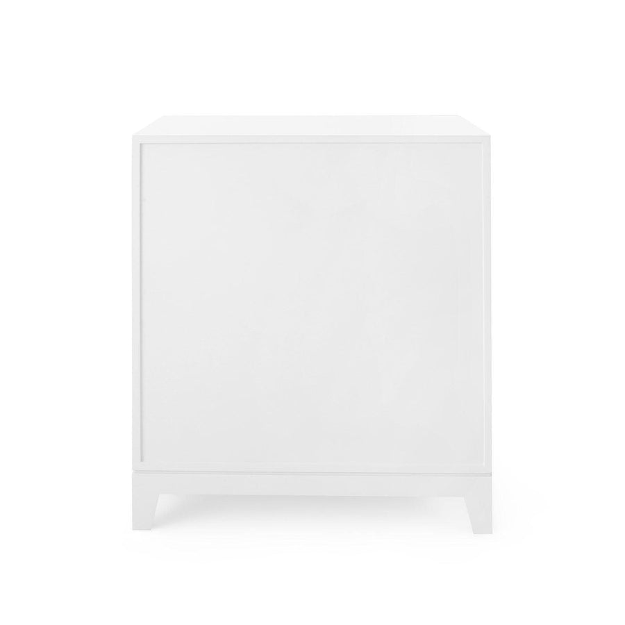 Bergamo 3-Drawer Side Table, White Pearl - Maison Vogue