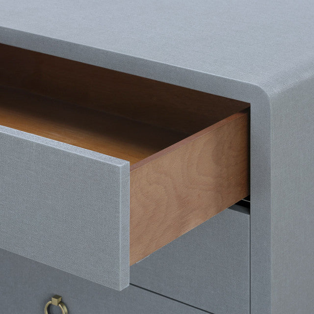 Bryant Linen 3-Drawer Side Table, Winter Gray