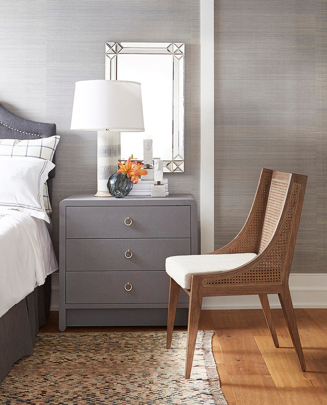 Bryant Linen 3-Drawer Side Table, Winter Gray
