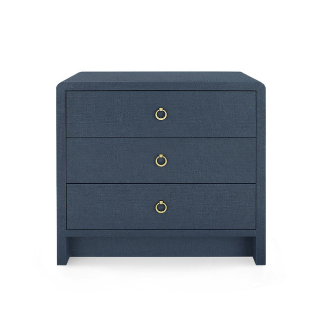 Bryant Linen 3-Drawer Side Table, Blue Steel